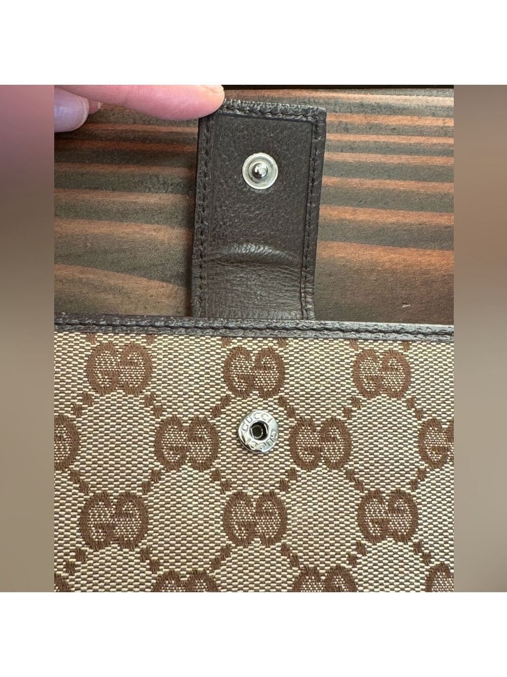 Gucci GG Supreme Canvas Leather Wallet Brown - Picture 7 of 13